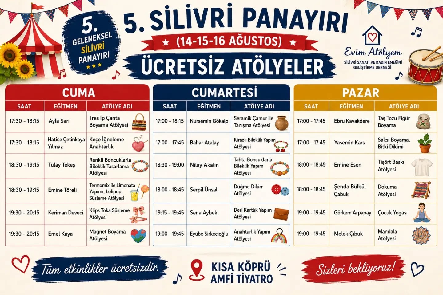 5. Silivri Panayırı'nda Ücretsiz Atölyeler Katılımcıları Bekliyor