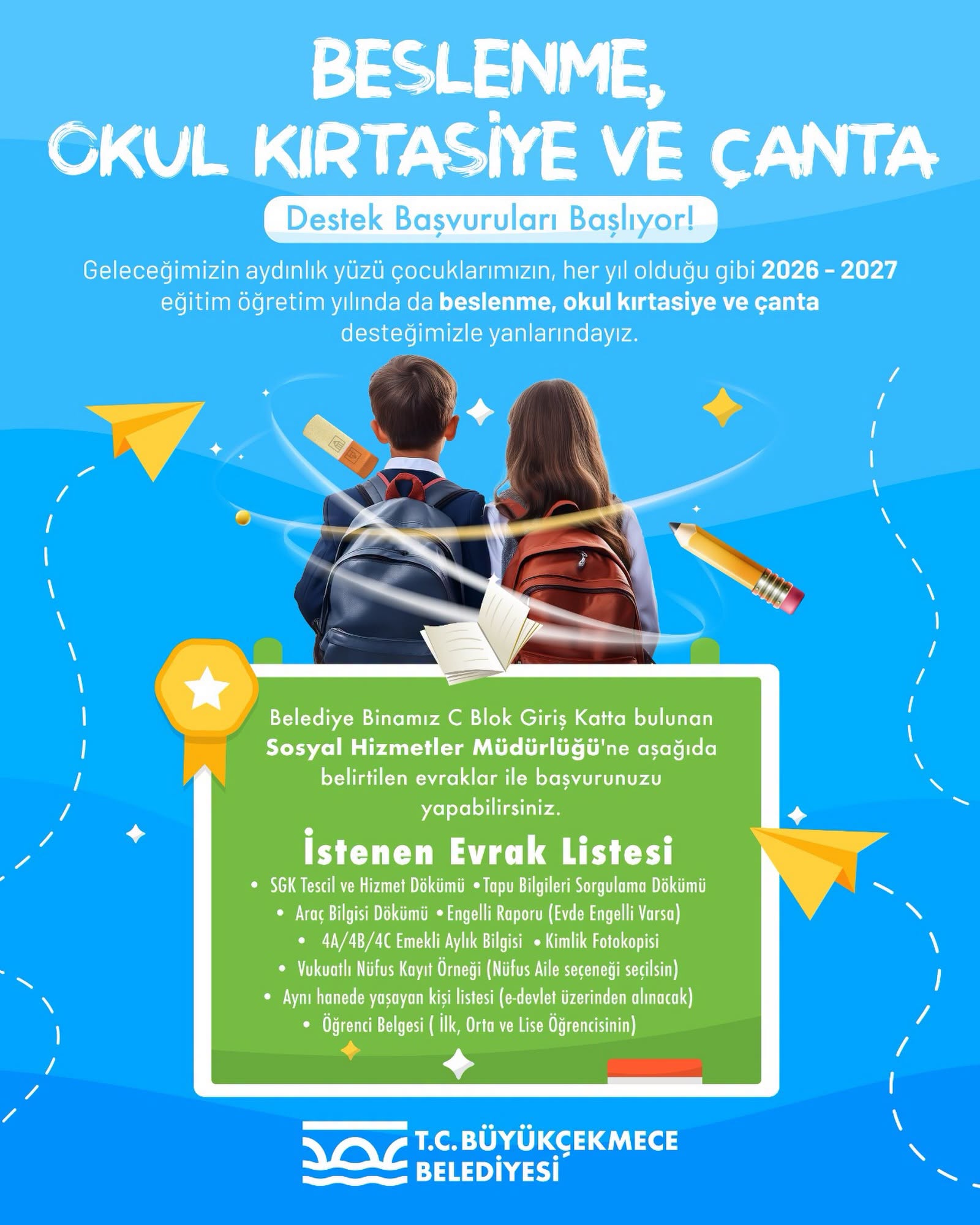 Büyükçekmece Belediyesi'nden Öğrencilere Eğitim Desteği Başvuruları Başlıyor