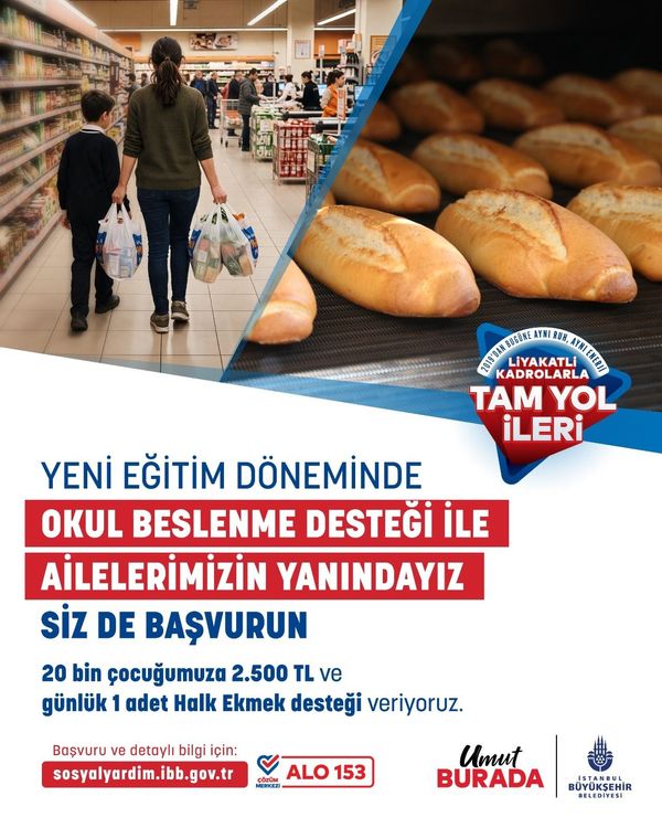 İBB Okul Beslenme Desteği Yeni Dönem Başvuruları Başlıyor