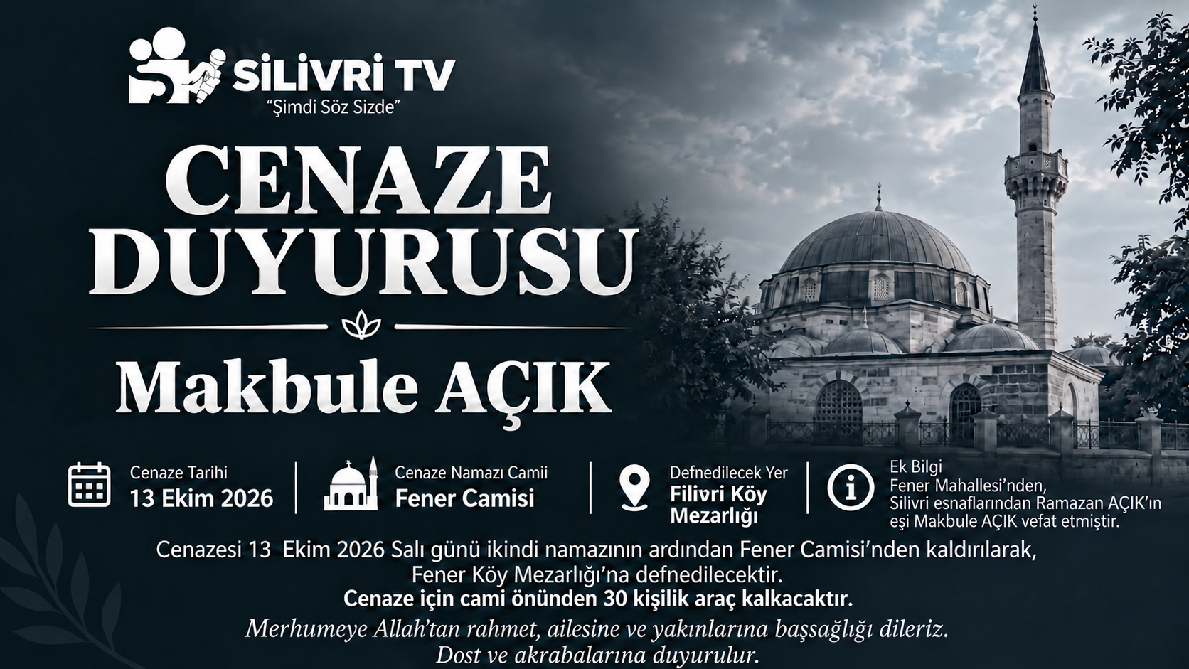 Makbule Açık Vefat Etti