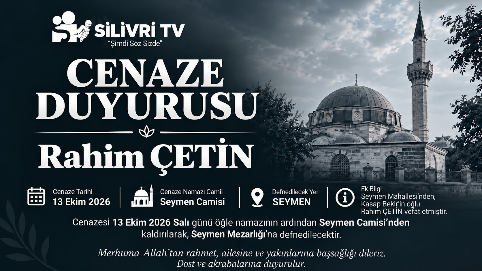 Rahim Çetin Vefat Etti