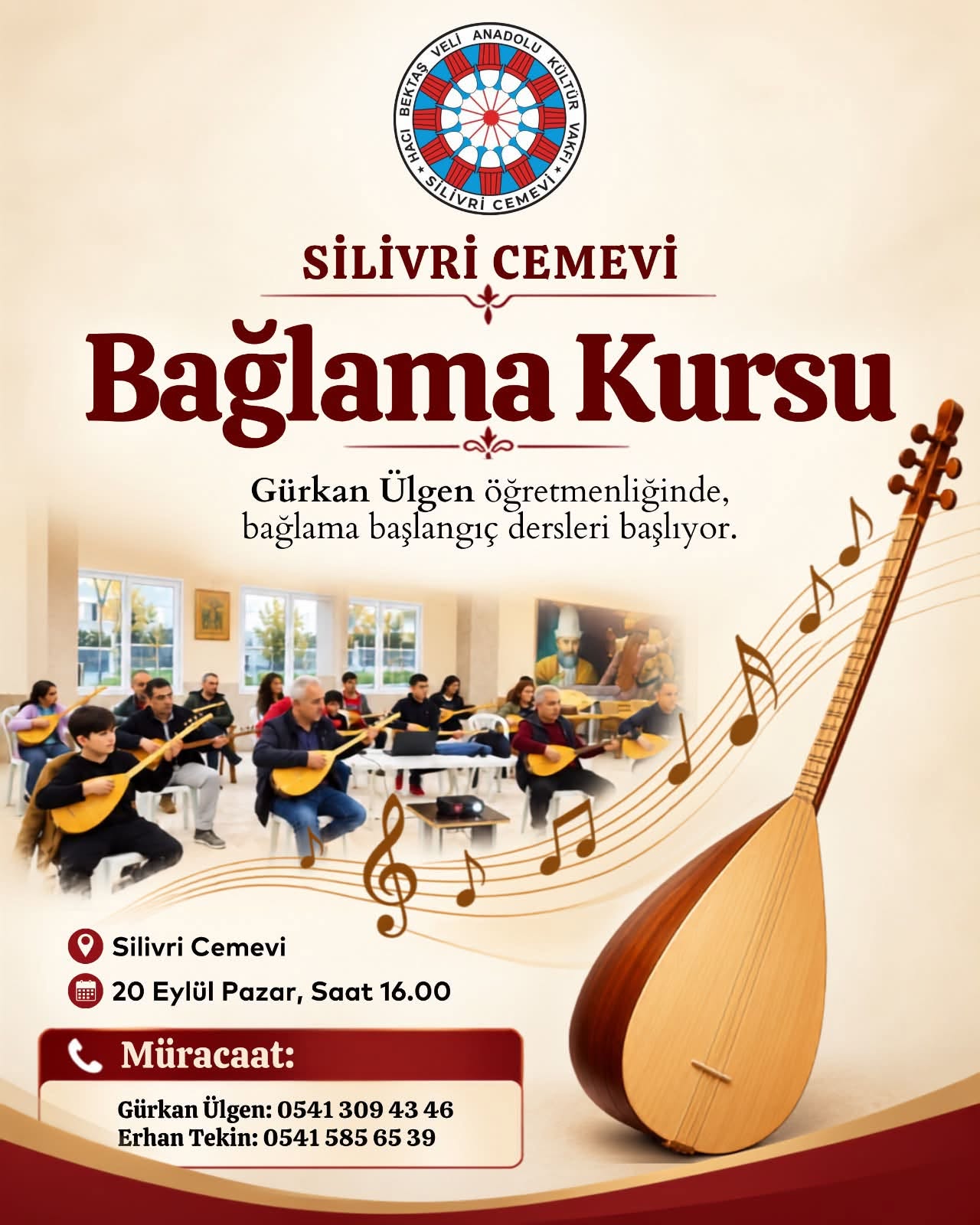 Silivri Cemevi’nde Bağlama Kursu İçin İlk Ders 20 Eylül’de