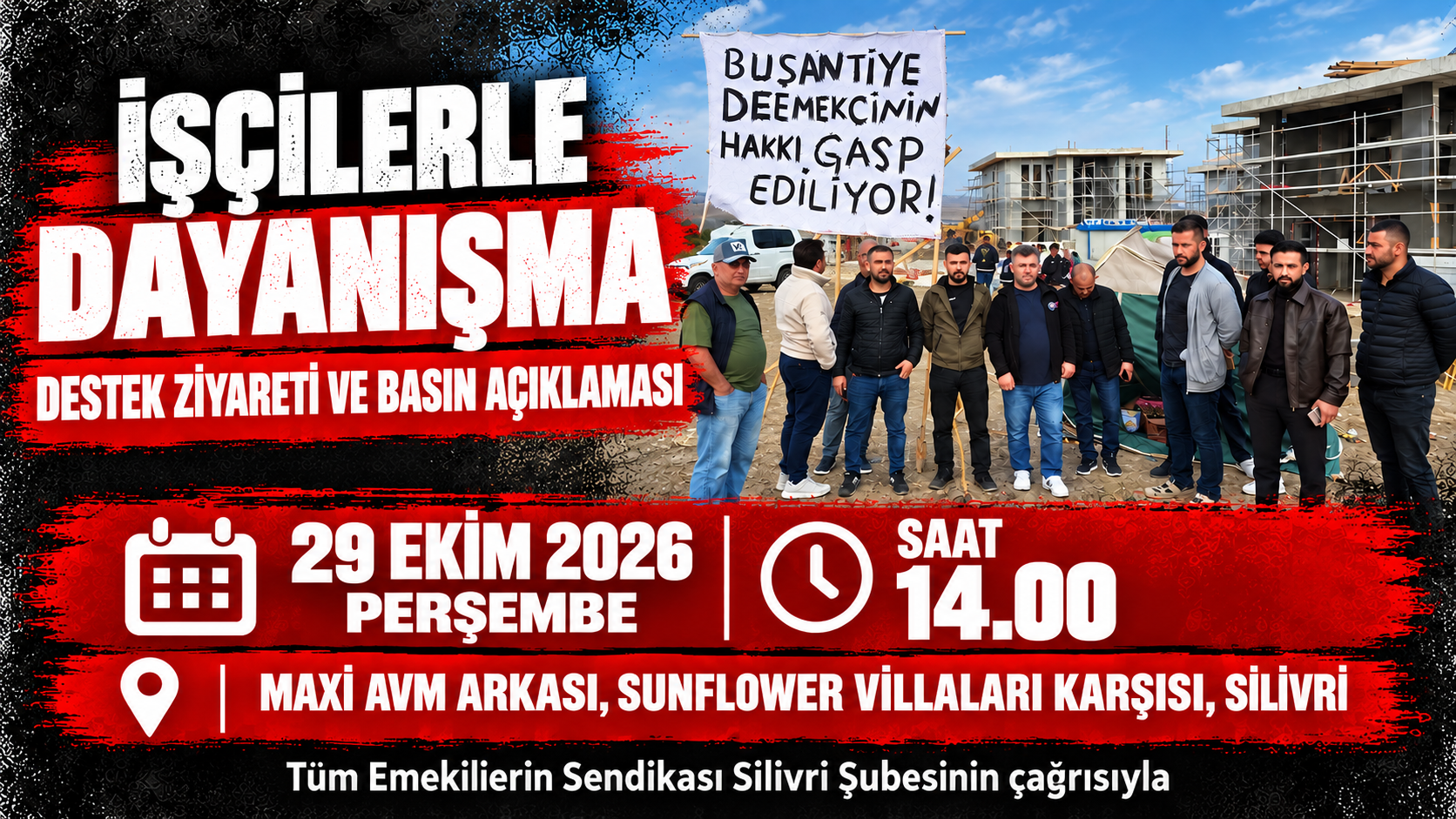 Silivri’de Ücretlerini Alamayan İşçilere Destek Ziyareti Ve Basın Açıklaması